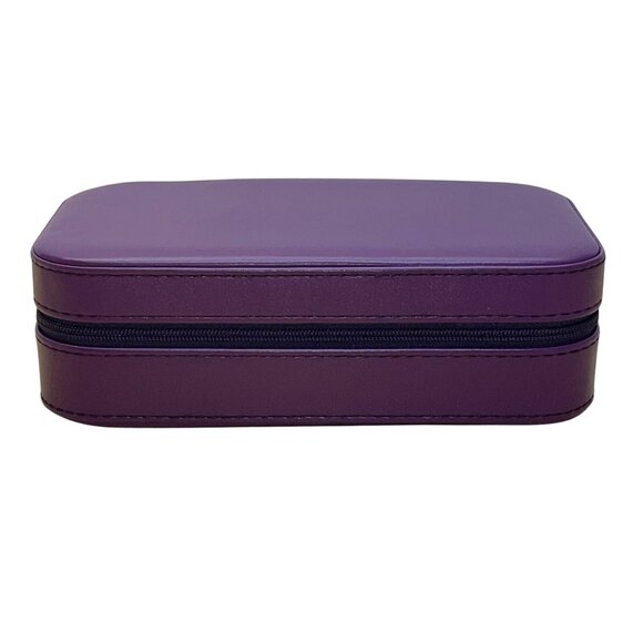 DesignSter Womens Dark Purple Jewelry Box Travel Organizer Zippered Case - Picture 1 of 8